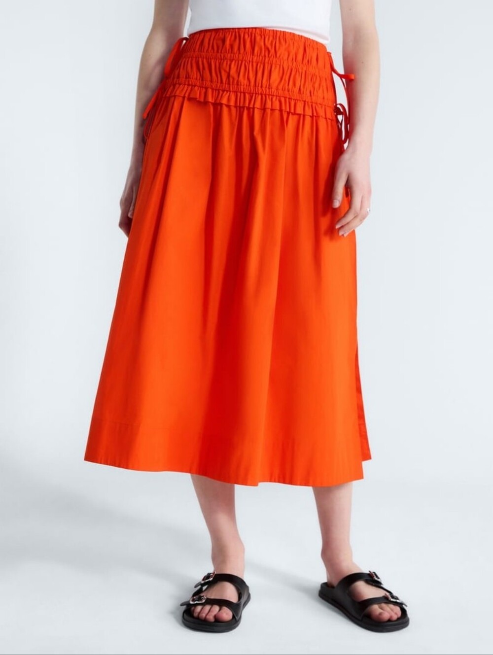 NWT Free Assembly Smocked Drawstring Cotton Maxi Skirt